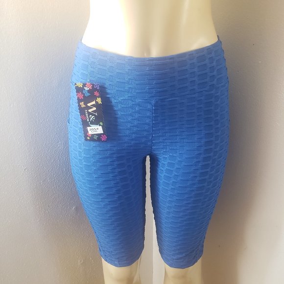 New Junior's Cute Blue capri Tik tok leggings - Picture 1 of 2